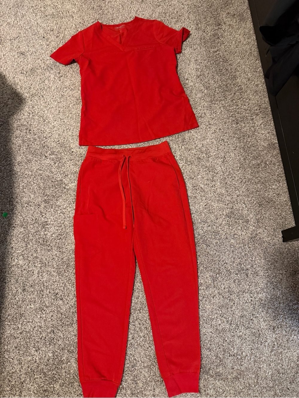 Women’s Mandala Red Jogger Pants & Short Sleeve Top Set